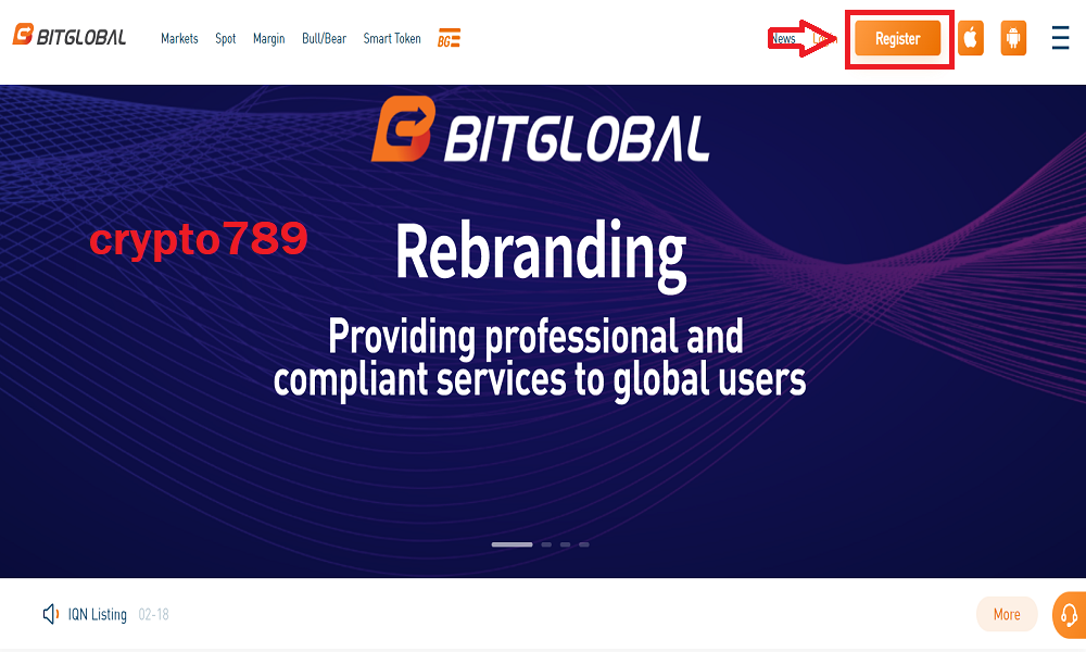 Bước 1 đăng ký sàn BitGlobal 